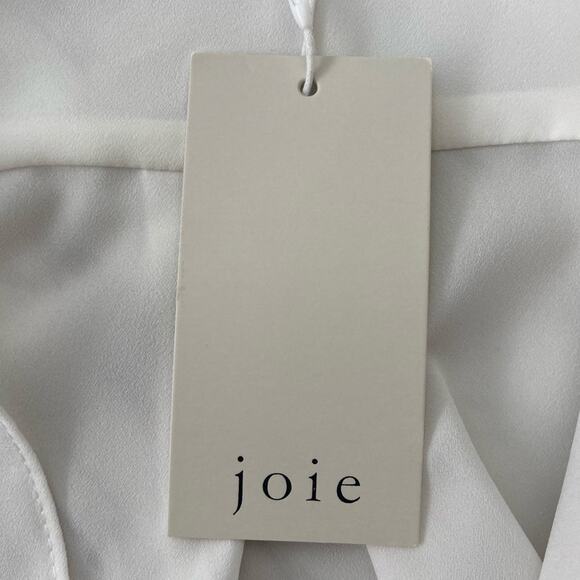 Joie Keturah Blouse Women's Small White Faux Wrap Minimalist Modest Office NWT - Picture 13 of 14